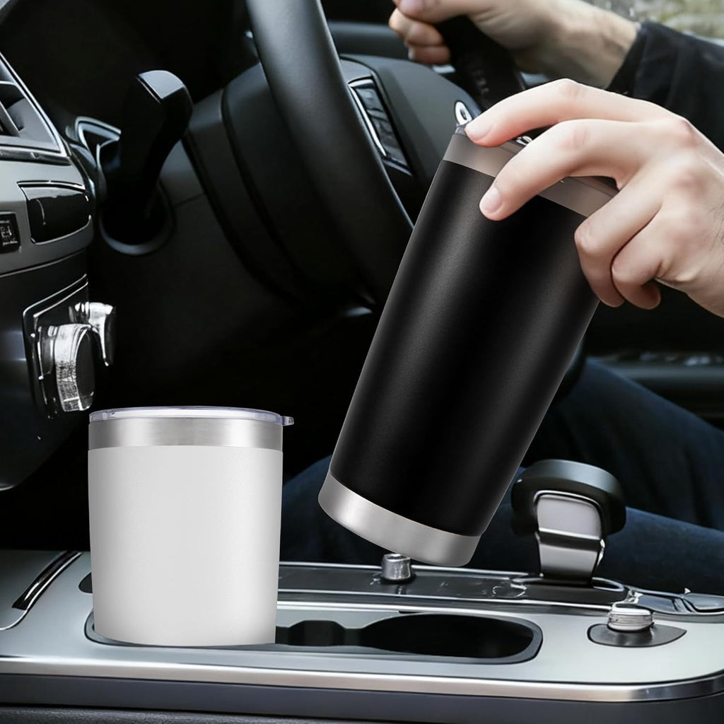 Skiennix 20 Oz Stainless Steel Insulated Tumbler - Double Wall Vacuum Coffee Mug in Black