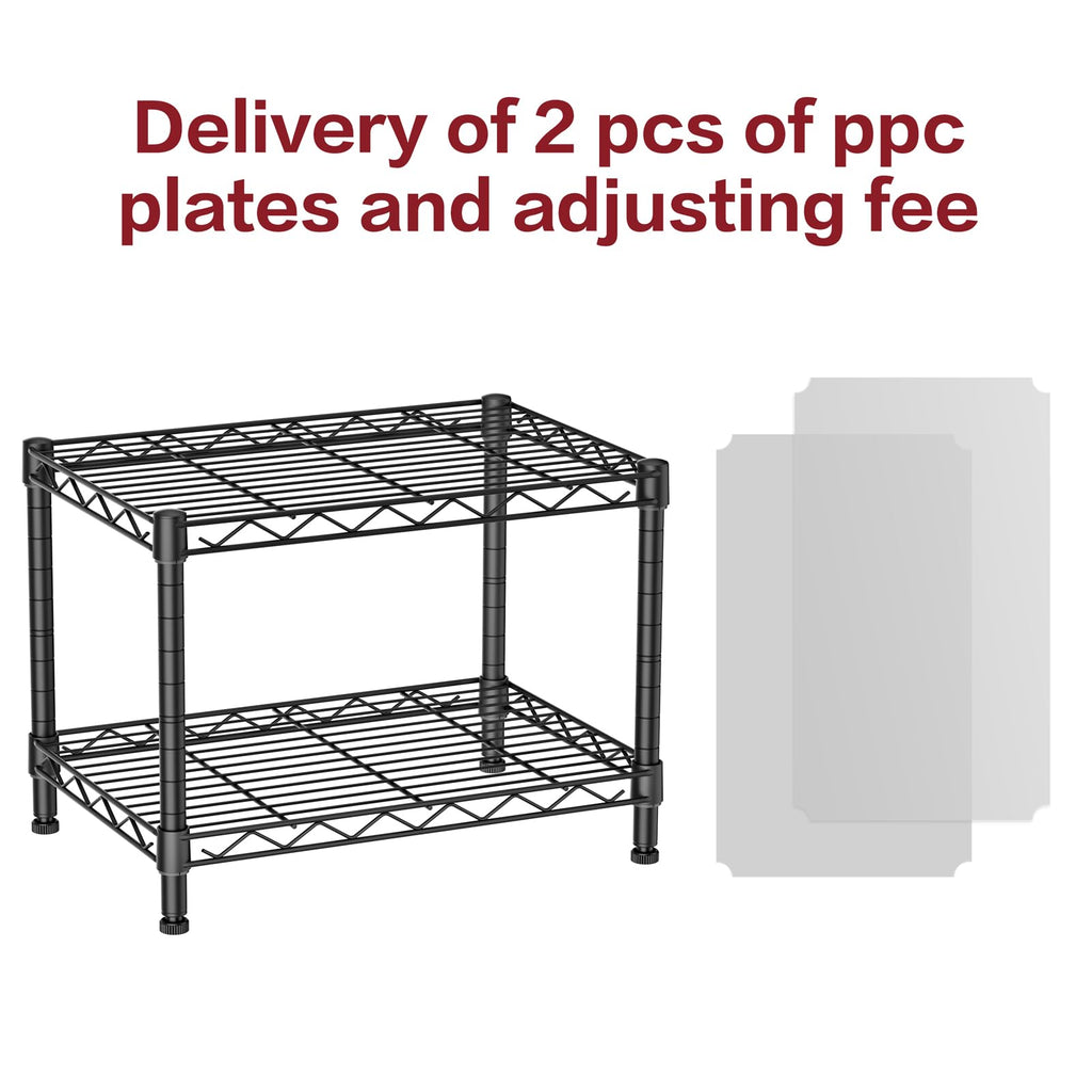 SINGAYE 2 Small Wire Shelves Kitchen Pantry Close Home Organizers and Storage Bathroom Shelf Laundry Room Organization Adjustable Book Metal Garage Shelving Unit