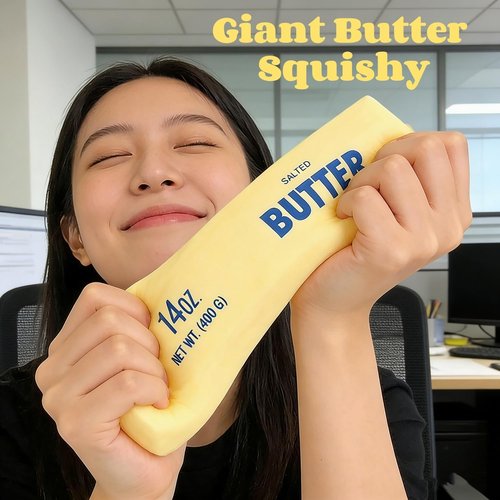Giant Butter Squishy - Jumbo Stress Relief Butter Stick Toy | Extra Large 14oz Slow Rising Fun