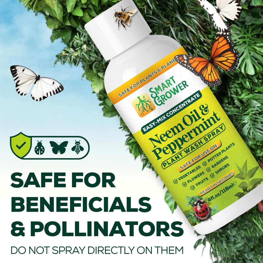 Neem Oil Spray for Plants by [Brand Name] - Peppermint Oil Formula for Indoor & Outdoor Use | 4 oz Concentrate Makes 1/2 Gallon RTU