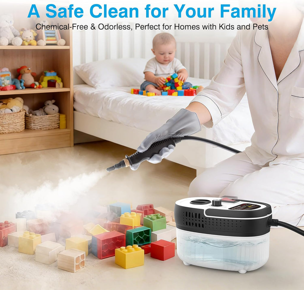Skiennix Steam Cleaner - 2500W High Pressure Portable Steamer with 6 Adjustable Levels & 17-Pc Kit