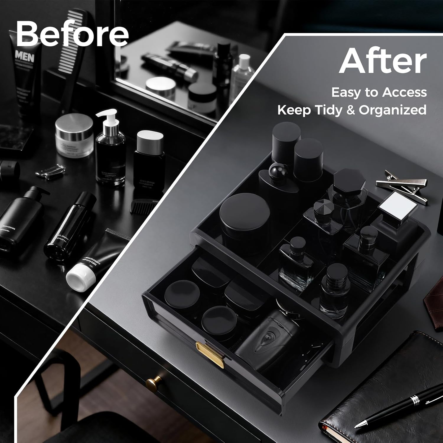 Regine Switzerland Cologne Organizer - Stylish Bathroom Countertop Perfume Tray | Perfect Gift for Men