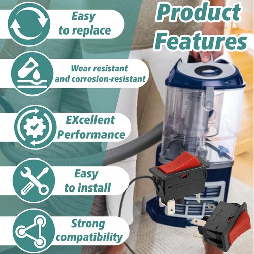 2-Pack 3-Way Power Switch for Lift-Away Vacuums, Compatible with Shark Navigator Lift-Away Upright Models NV22, NV26,NV351,NV352, NV355,NV356E,NV357,NV360,NV60,NV70,NV95,UV400,UV410,UV420,UV440,UV540