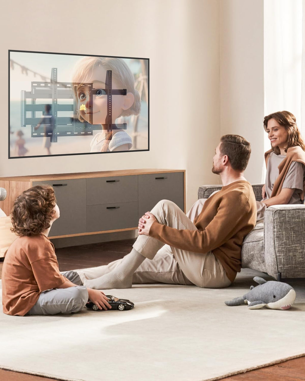 FORGING MOUNT Corner TV Mount Long Arm TVs Wall Mount for Most 37-75 Inch Flat Curved TVs, 30 Inch Long Extension TV Mount Swivel, Tilt, Full Motion Articulating Arms Max VESA 600x400mm up to 99lbs