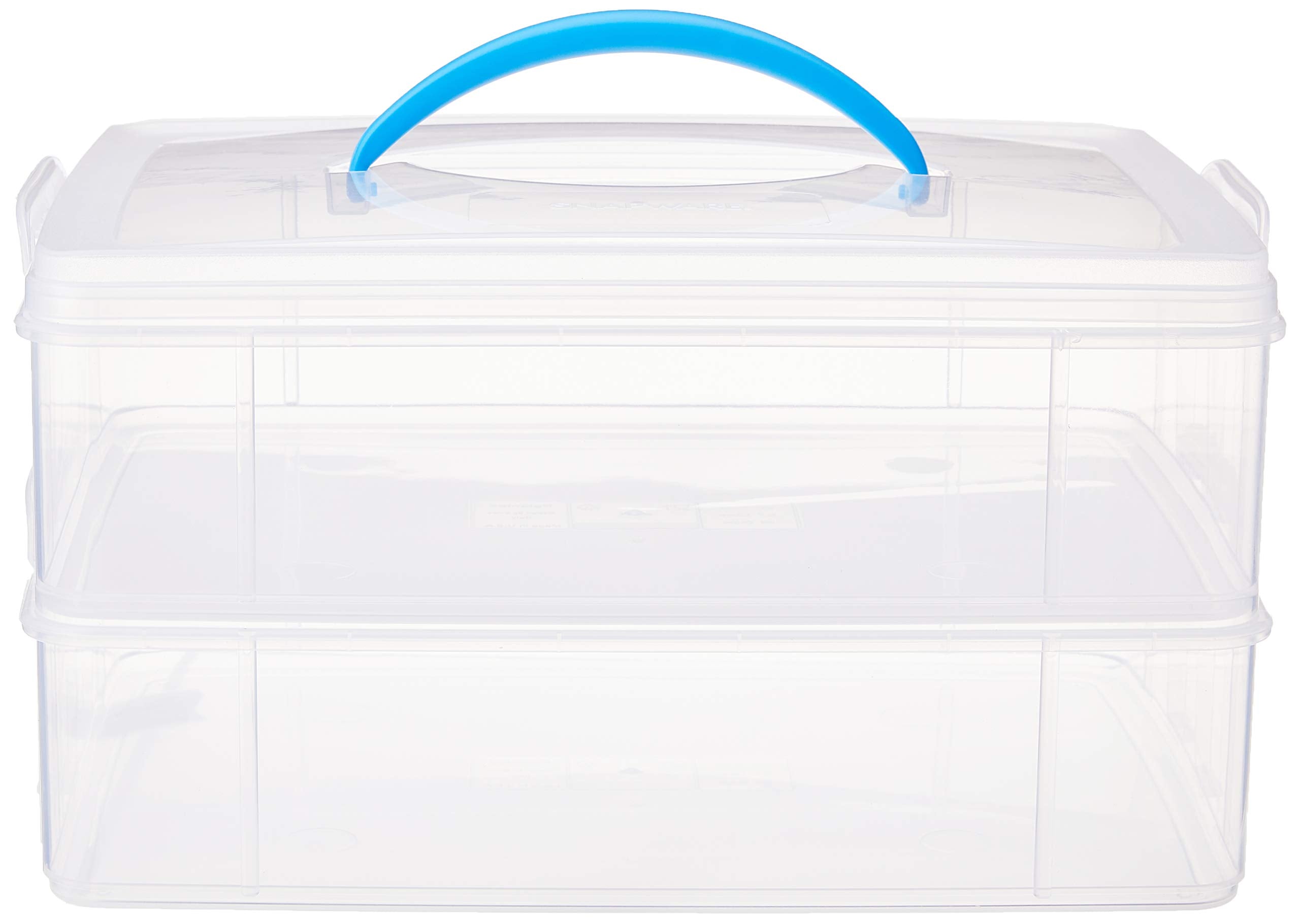 Snapware Snap 'N Stack Portable Storage Bin for Tools and Craft Storage, 14.1 x 10.5-Inch Clear BPA-Free Container, Tool Box with Stackable Trays, Microwave, Freezer and Dishwasher Safe