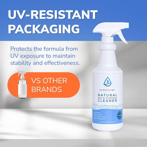 HYPRISTINE PURE Hypochlorous Acid Spray, Multi-Purpose Cleaner, Superior Shelf Life, 0% Bleach, 0% Alcohol, Food Contact Safe, Eliminate Non-Living Allergens, Remove Pet Odor, Clean Any Surface