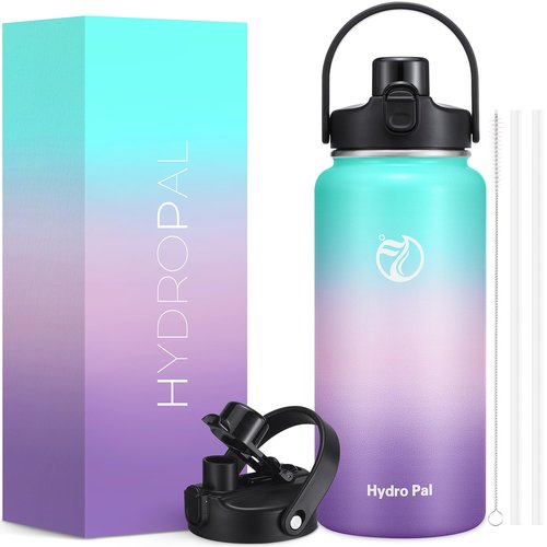 Half Gallon Insulated Water Bottle With 2-in-1 Lid (Chug/Straw), 64oz Double Walled Vacuum Stainless Steel, Wide Mouth Insulated Thermos Water Jug