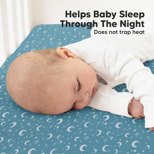 KeaBabies Organic Crib Sheets - 2-Pack Fitted Jersey Cotton for Boys & Girls | Soft, Breathable, Cute Prints (Dragon Tale) 52x28