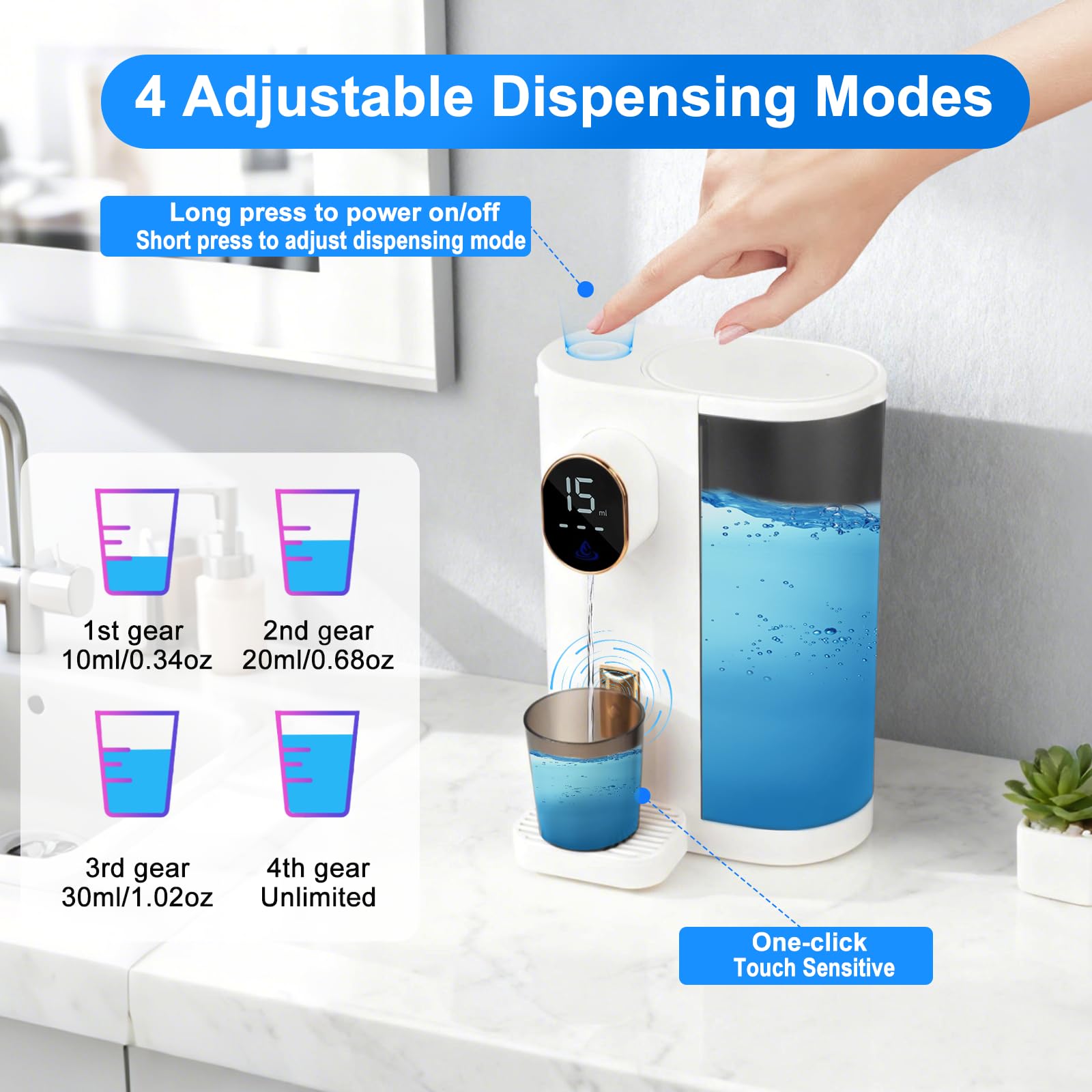 Automatic Mouthwash Dispenser for Bathroom (20.3 oz)