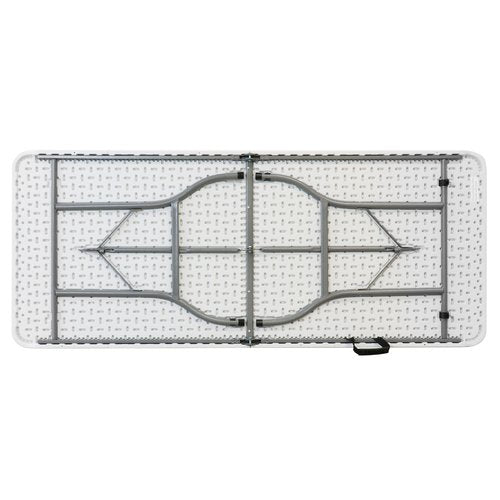 Elama 6 Foot Folding Table in White Plastic, Portable Long Foldable Table for Indoor Outdoor Picnic Camping & Parties
