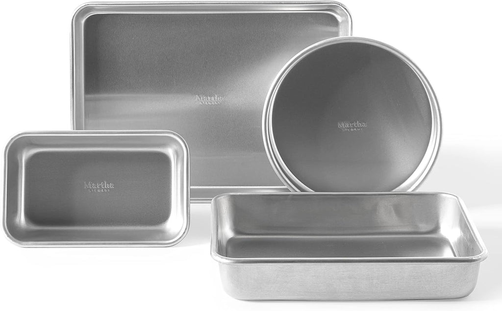 Martha Stewart Non-Stick Aluminum Bakeware Set - 4-Piece, Dishwasher Safe & Durable