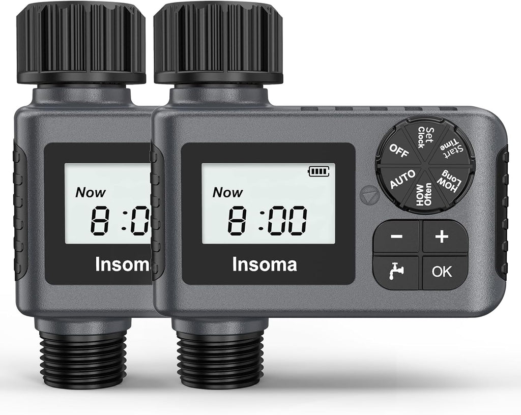 Skiennix Water Timer - 2 PCS Automatic Garden Hose Sprinkler with Rain Delay & Manual Settings