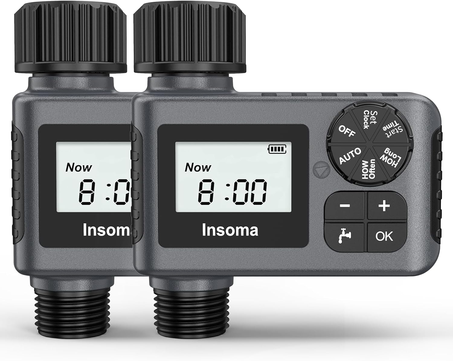Skiennix Water Timer - 2 PCS Automatic Garden Hose Sprinkler with Rain Delay & Manual Settings