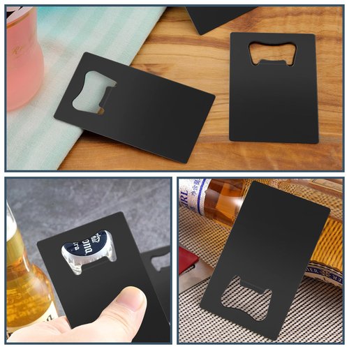 Yugada 200 Pcs Credit Card Bottle Opener Bulk, Stainless Steel Metal Card Beer Bottle Openers Wallet Bottle Opener DIY for Party Favor Wedding Favor Groomsmen Bridesmaid Gift (200 Pcs)