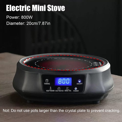 800w Electric Mini Stove Hot Plate, Portable Electric Ceramic Stove With Adjustable Power Levels Countertop Burners ElectricHot Plate For Boiling Water Making Tea And Coffee(black)