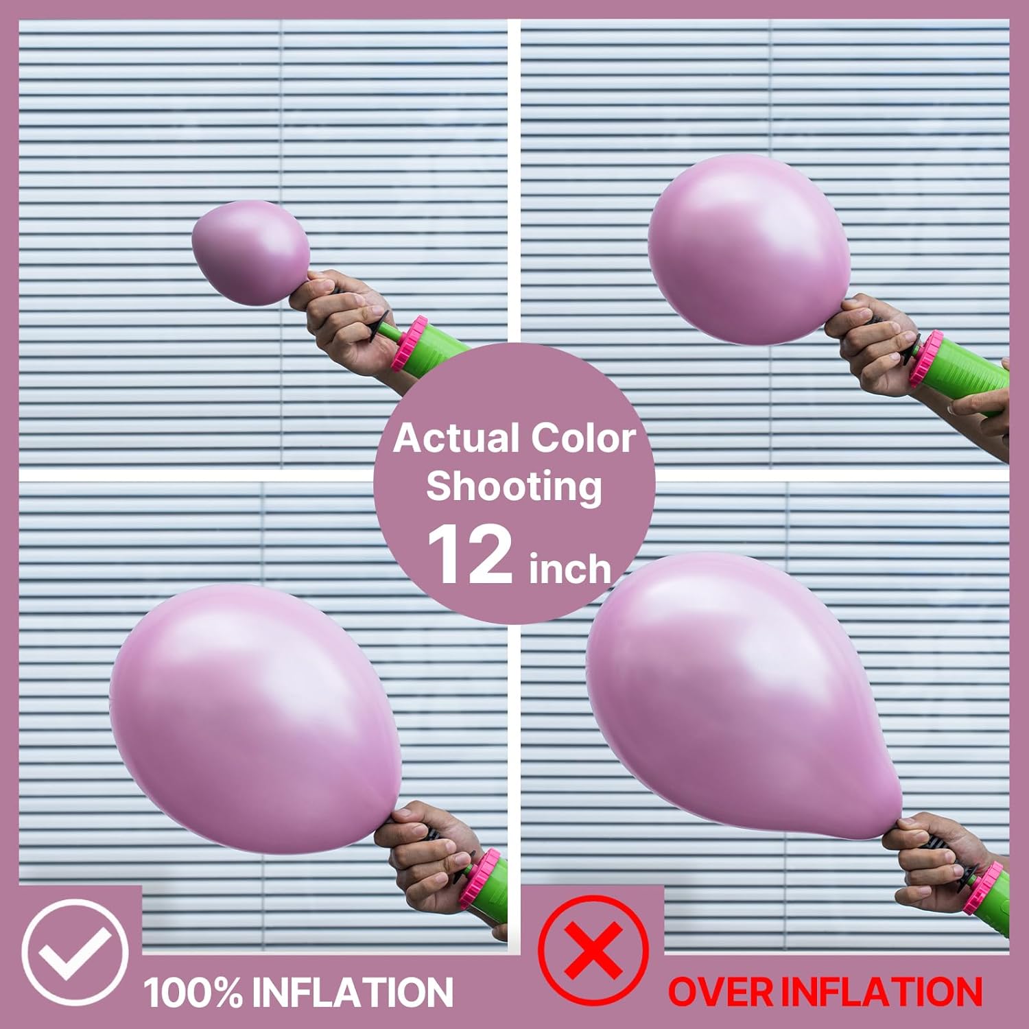 PartyWoo Metallic Pink Balloons - 100 Pack of Chrome Balloons in 5, 10, 12 Inch Sizes for Celebrations