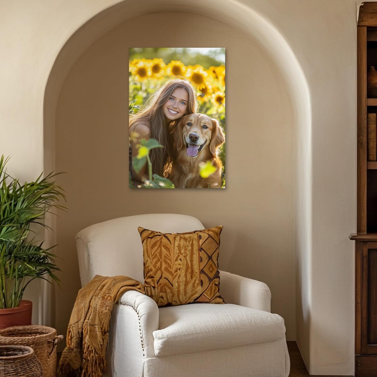 Skiennix Personalized Photo Canvas Print - Custom Wall Art for Family & Pets | Perfect Gift for Any Occasion