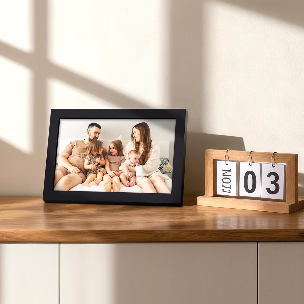 Upsimples Picture Frame - 5.5x8.5 Inch Wall Hanging Frame in Black | Displays 3.5x5 or 5.5x8.5 Photos