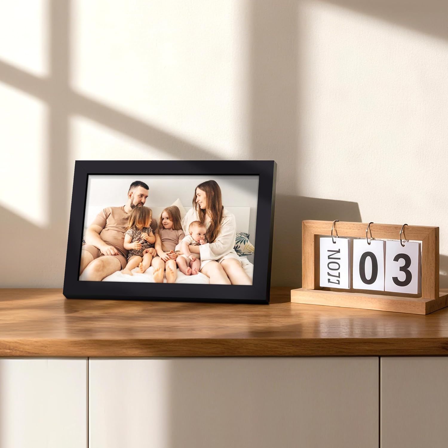Upsimples Picture Frame - 5.5x8.5 Inch Wall Hanging Frame in Black | Displays 3.5x5 or 5.5x8.5 Photos