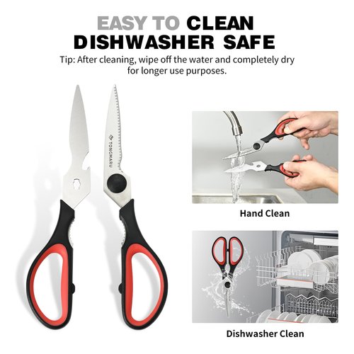 Kitchen Cooking Shears Heavy Duty Kitchen Scissor with, Detachable, All Purpose Scissors, Dishwasher Safe Scissors, Serrated Blades, Nutcracker and Bottle Opener function included (1 Pack)