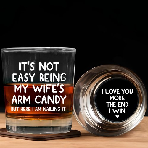 AXIARA Husband Valentines Day Gifts - 11 oz Engraved Crystal Whiskey Glasses - Anniversary Wedding Gift for Him, Birthday Gifts for Husband from Wife, I Love You Gift for Him Men