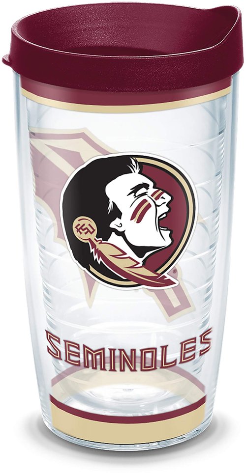 Tervis Made in USA Double Walled Florida State University FSU Seminoles Insulated Tumbler Cup Keeps Drinks Cold & Hot, 16oz, Tradition