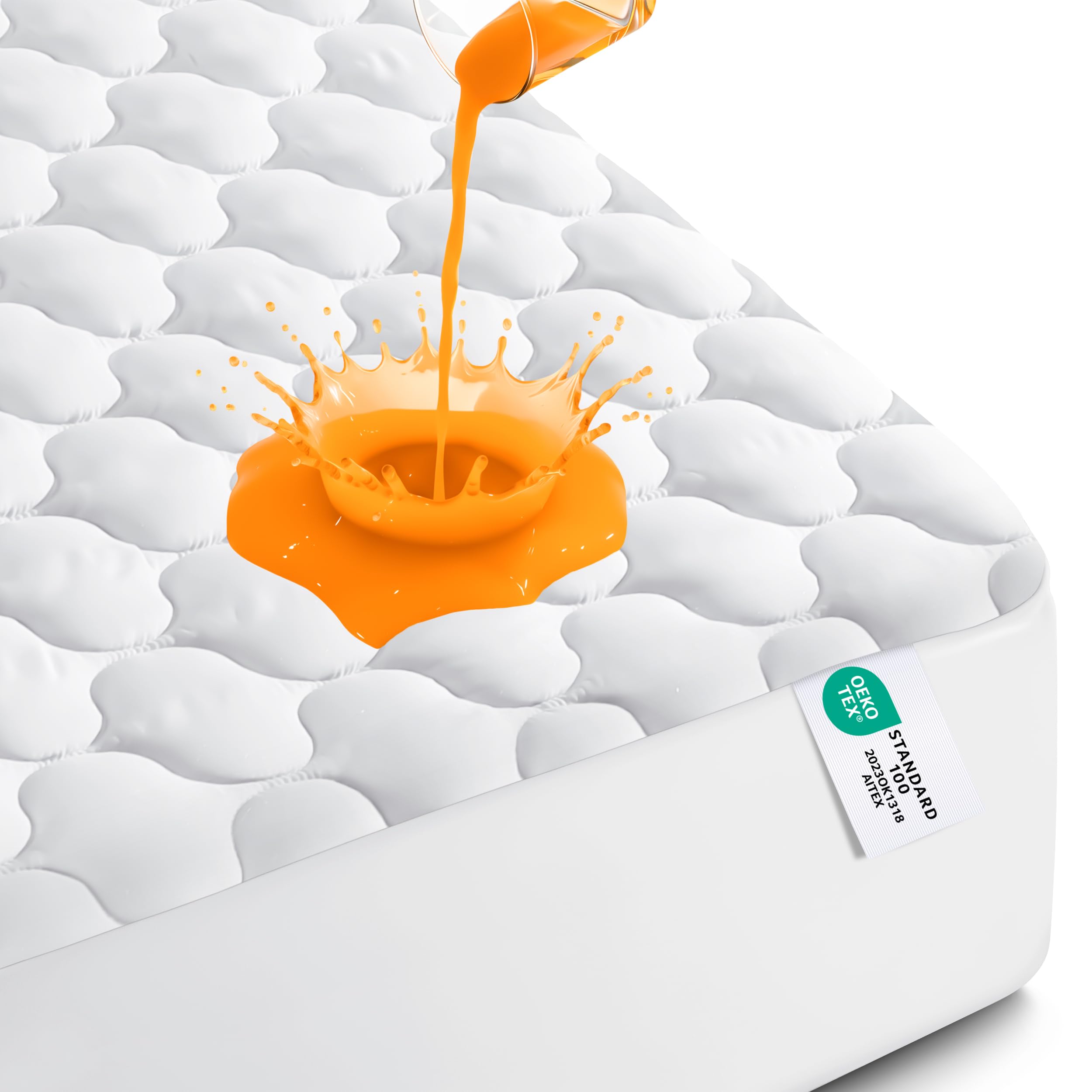 Utopia Bedding 2 Pack Waterproof Mattress Protector, King Mattress Pad, Noiseless Quilted Fitted Cover with Deep Pocket Stretches up to 16 Inches (White)
