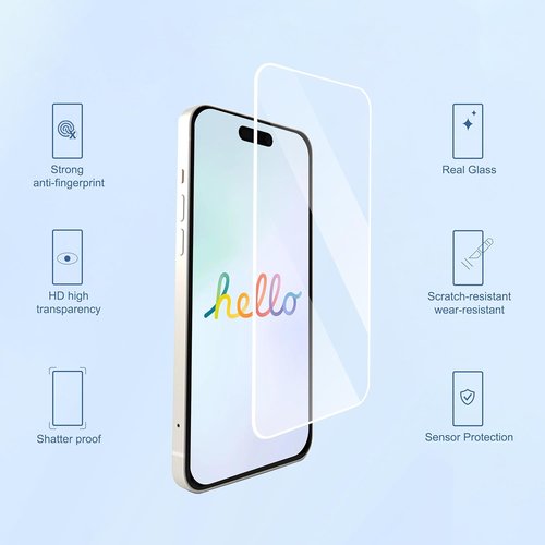 Ailun 3-Pack Tempered Glass Screen Protector for iPhone 17 Pro Max - Installation Frame, Sensor Protection, Case Friendly