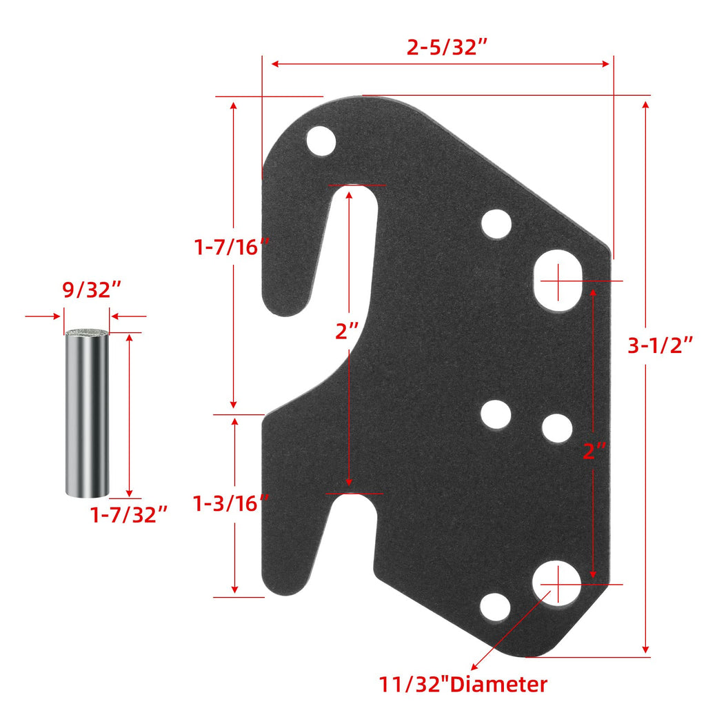 KOPKIO 4 PCS Universal Wood Bed Rail Hook Plates for Headboard Footboard Bed Frame Bracket, Wooden Bed Hook On Bed Rails with Mounting Hardware, Black