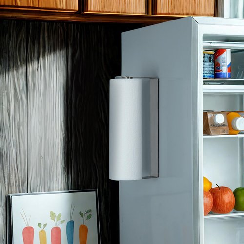 YIGII Magnetic Paper Towel Holder for Fridge, Silver Toilet Roll Holder with Strong Magnets, Multifunctional PaperTowel Rack for RV, Kitchen, Grill, Stainless Steel