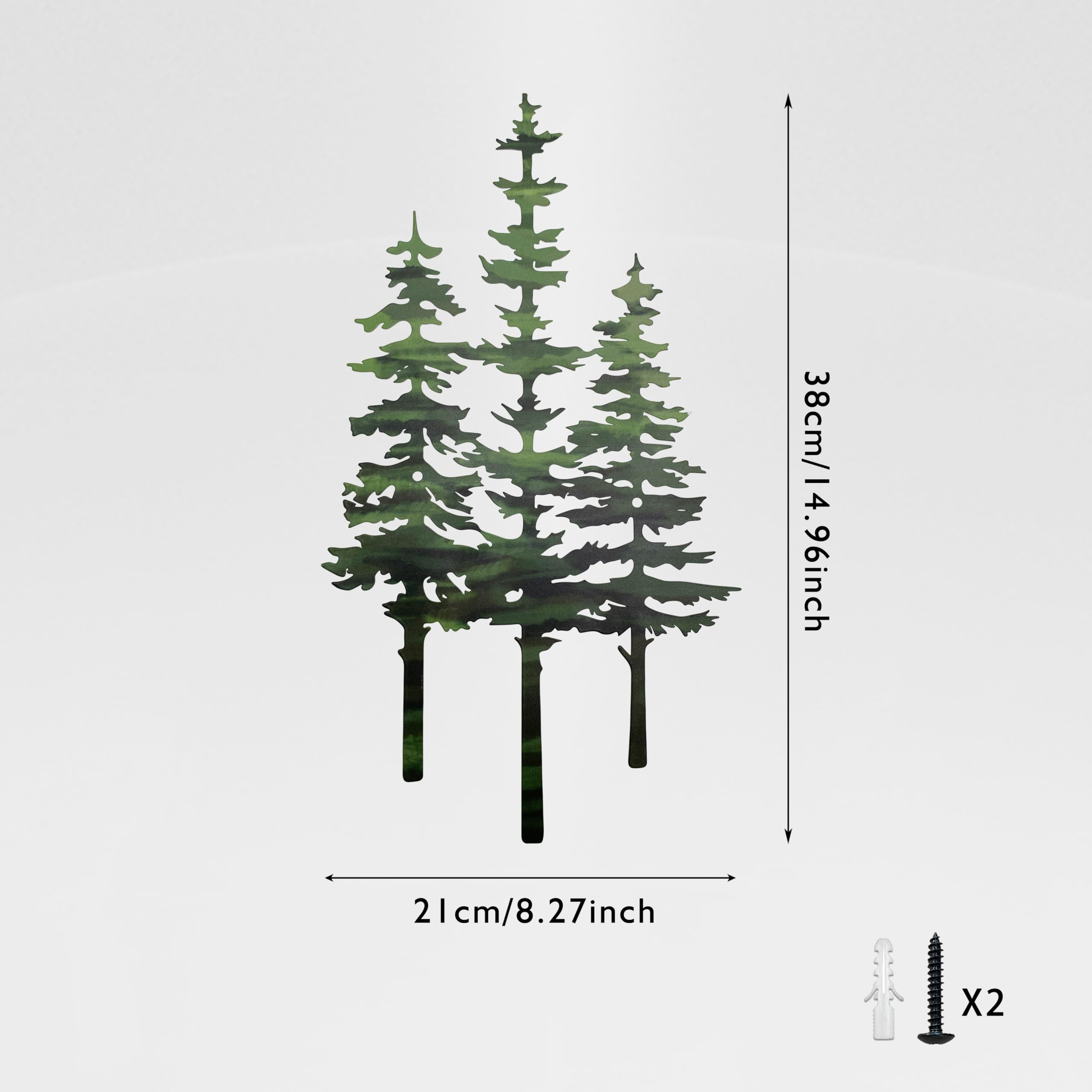 noxozoqm Metal Tree Wall Decor,Cabin & Rustic Wall Decor for Home Office Farmhouse, Indoors & Outdoors(Green)