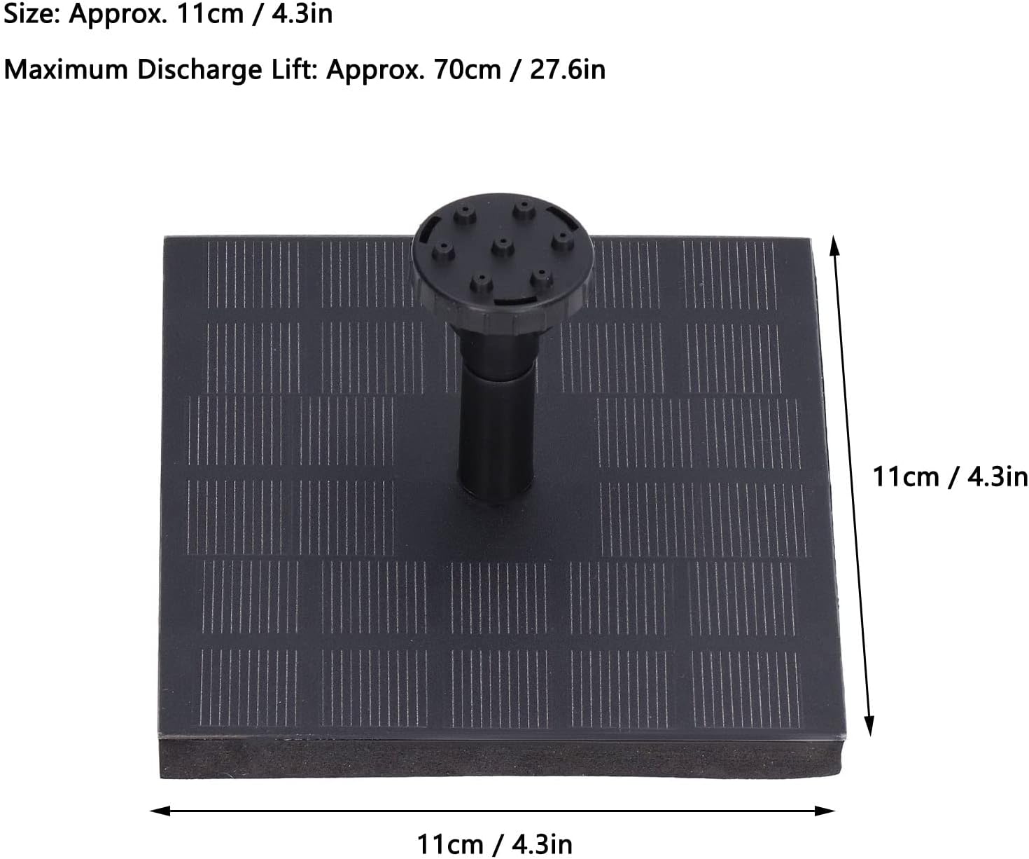 Skiennix Solar Water Fountain - Versatile Bird Bath Pump with 6 Nozzles | Monocrystalline Silicon Design for Garden, Pond, Pool