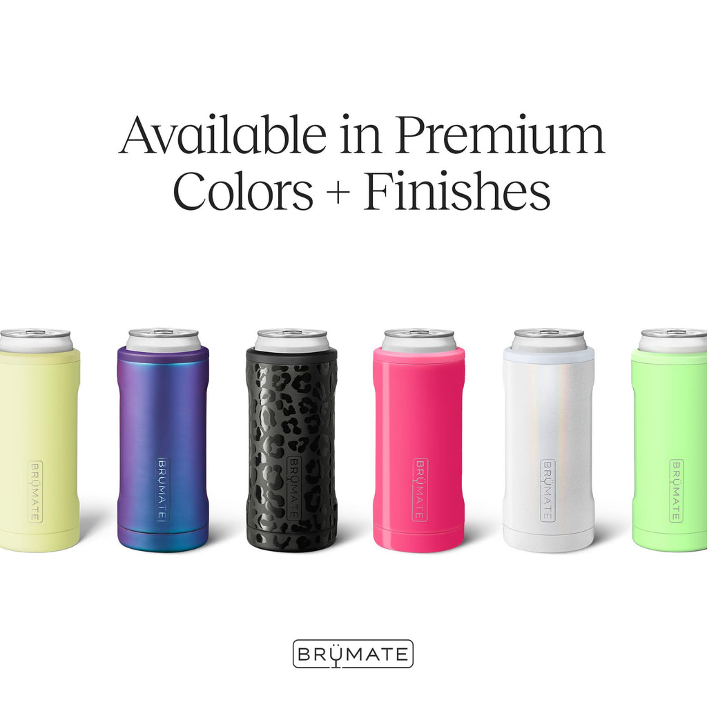 BrüMate Hopsulator Slim Can Cooler Insulated for 12oz Slim Cans | Skinny Can Insulated Stainless Steel Drink Holder for Hard Seltzer, Beer, Soda, and Energy Drinks (Matte Gray)