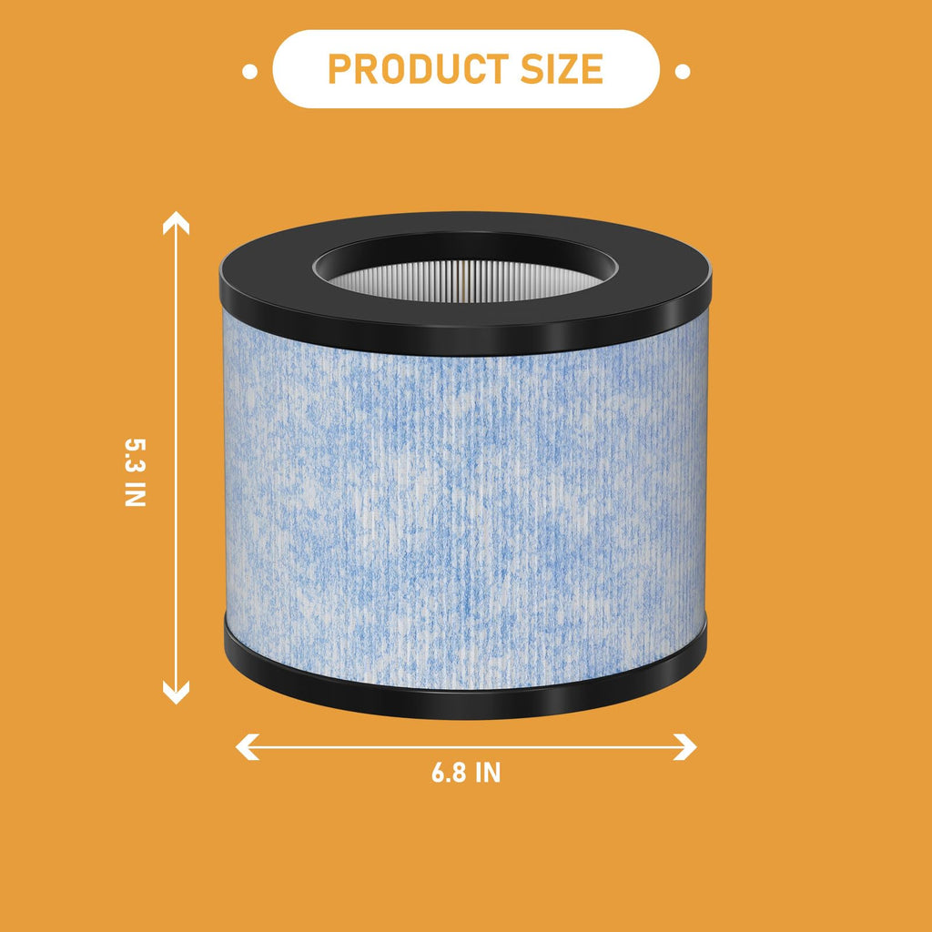 Allisfresh C102 MA-01CW True HEPA Replacement Filter Compatible with Miko Ibuki C102 Air Cleaner Purifier and Okaysou AirMic4S, True HEPA Filter Set, 2 Pack