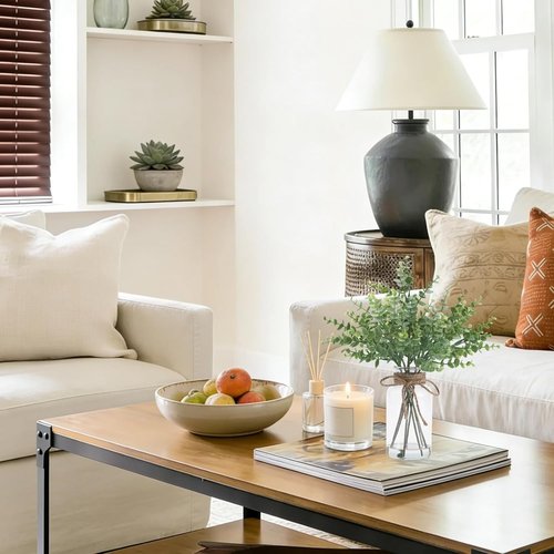 Coforset Eucalyptus Stems - Realistic Fake Plants in Glass Vase with Faux Water | 14" Sage Green Decor for Home & Office