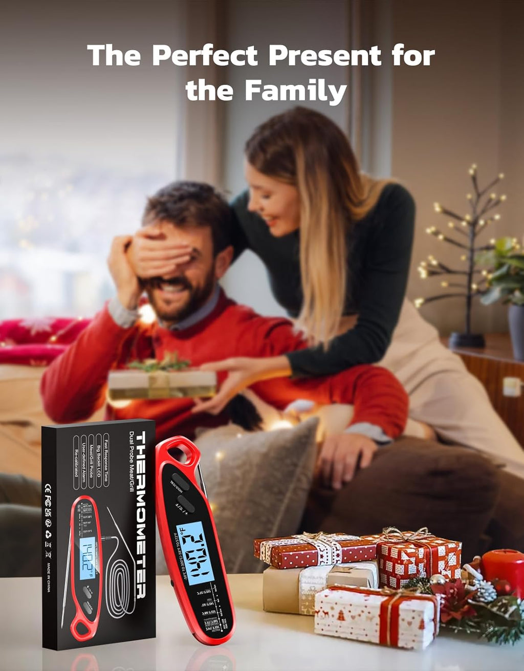 Skiennix Instant Read Meat Thermometer - Dual Probe Digital Cooking Thermometer with Backlit Display | Perfect for Grilling, BBQ, and Frying