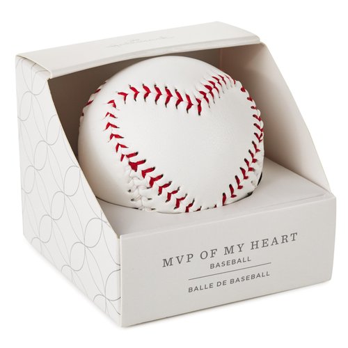 Hallmark Red Heart Baseball (MVP of My Heart) Valentine's Day Gift for Husband, Wife, Boyfriend, Girlfriend