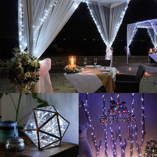 Ariceleo LED Fairy Lights - Battery Operated Mini Copper Wire String Lights | 5m/16ft Cool White for Bedroom, Weddings & Parties