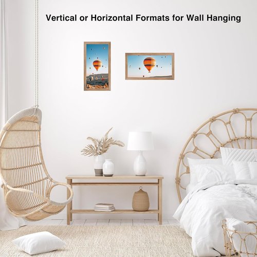 JCJMY 7x17 Rustic Brown Picture Frame - Versatile Wall Hanging for Horizontal & Vertical Photos