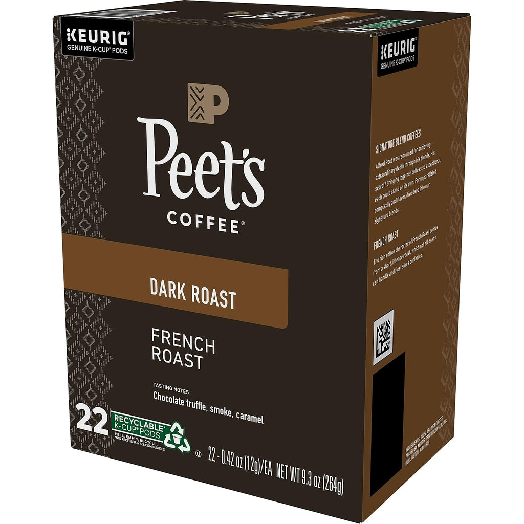 Peet's Coffee French Roast K-Cup Pods - Dark Roast, 22 Count for Keurig Coffee Makers