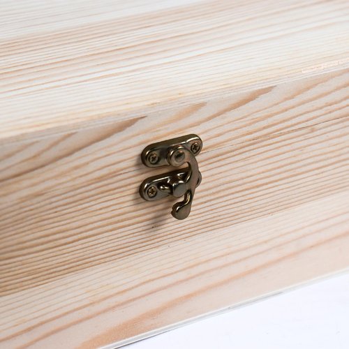 Almagic Unfinished Wood Box with Hinged Lid 1 Pack - 10.6" x 7.6" x 4.3" Smooth Unpainted Wooden Storage Box for Crafts, Jewelry, DIY Painting, Gift Packaging - Lightweight & Warp-Resistant