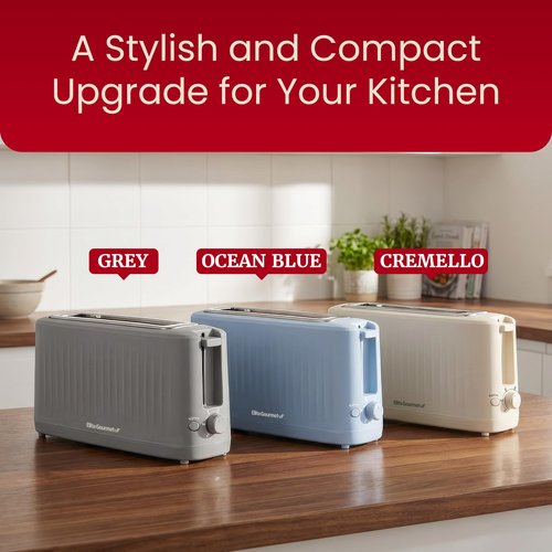 Elite Gourmet ECT2517OX SLIMTOAST™ 2-Slice, Long Slot Toaster, Cool-touch Body, 6 Toast Settings & Cancel Function, Extra Wide 1.5” Slot Easily Fits Bread, English Muffins, Bagels & Waffle, Ocean Blue