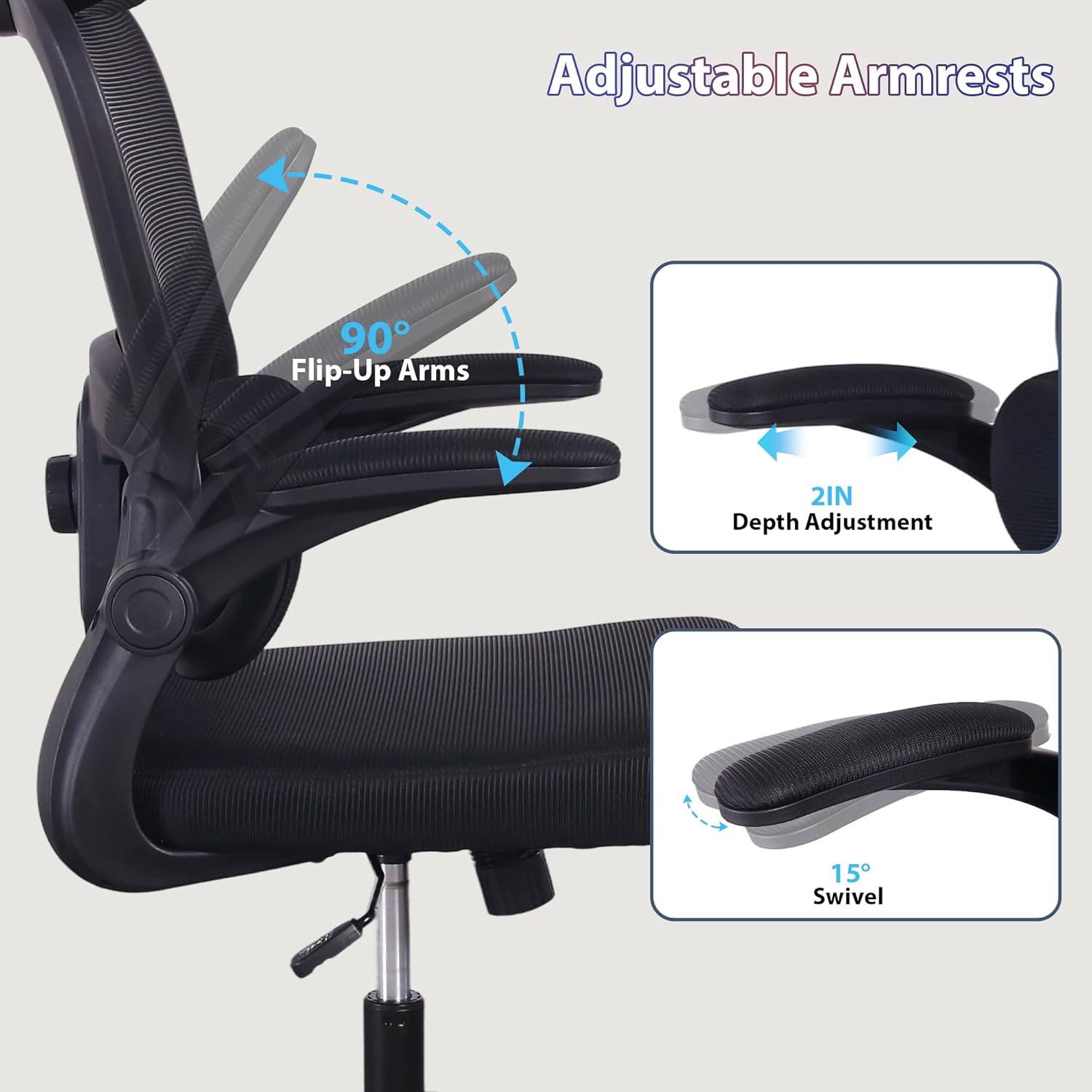 Skiennix Ergonomic Office Chair - High Back Mesh Design with Adjustable Lumbar Support | Rolling Swivel Task Chair