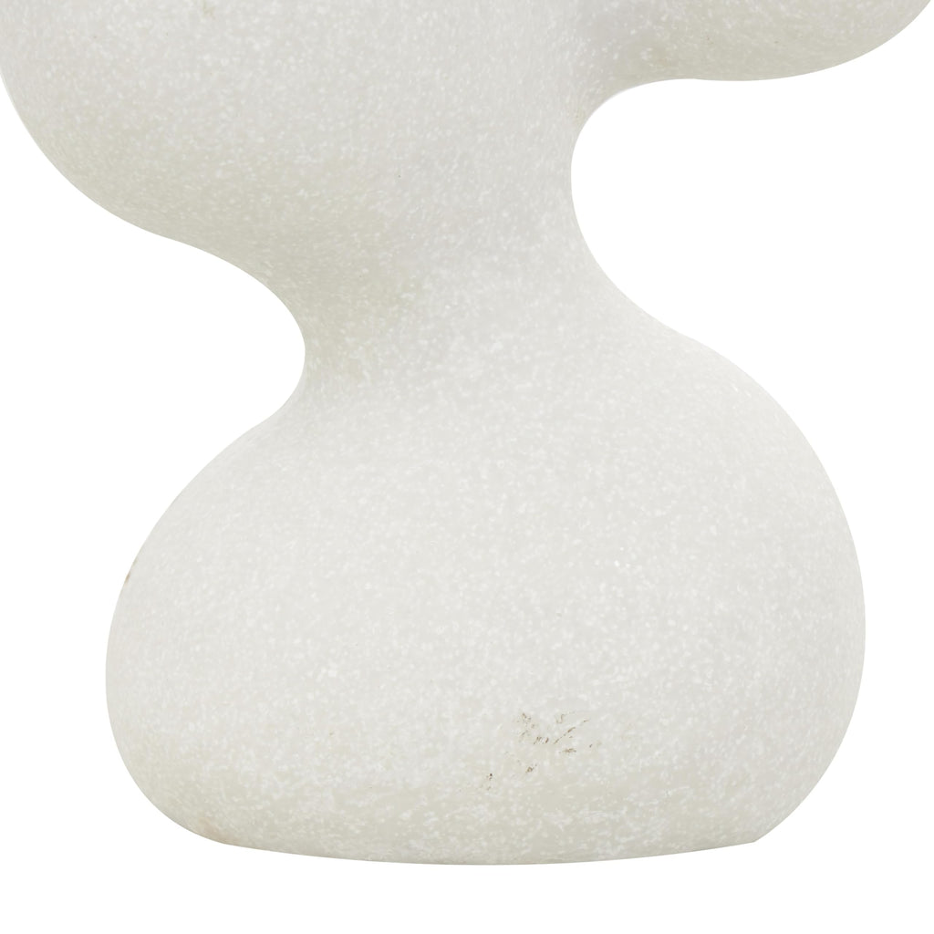 Deco 79 Polystone Abstract Decorative Sculpture Curved Shaped Home Decor Statue with Speckled Texturing, Accent Figurine 7" x 4" x 18", White