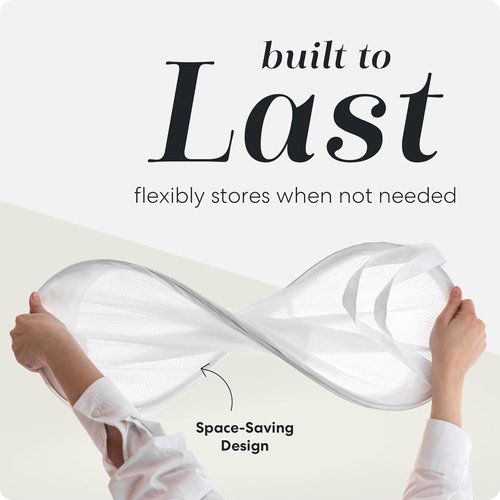 Handy Laundry Collapsible Mesh Pop-Up Hamper - 2-Pack, Space-Saving Design with Side Pocket, Durable & Breathable (White)