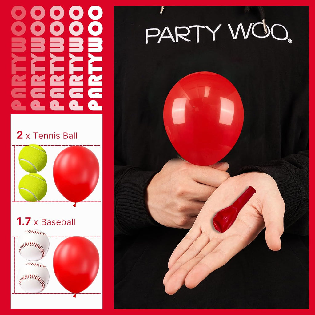 PartyWoo Red Balloons - 50 Pcs Mini Matte Red Latex Balloons for All Occasions | 5 Inch Size