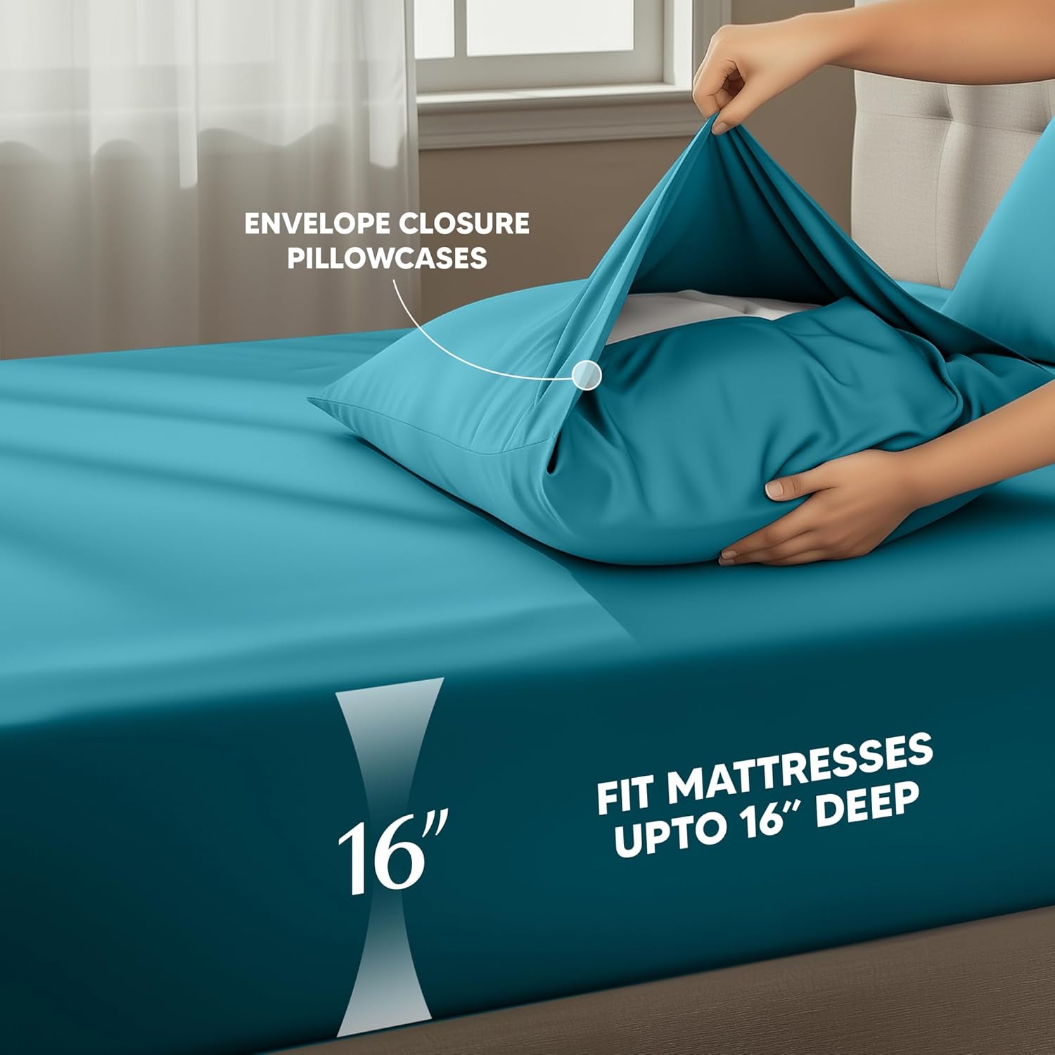 Utopia Bedding Full Size Sheet Set - Soft, Breathable Microfiber, 4-Piece in Denim Blue | Oeko Tex Certified
