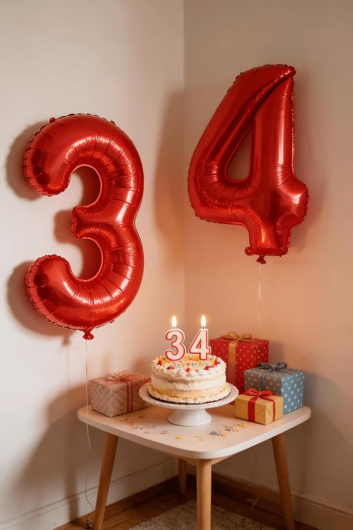 Laser Red Number 2 Balloon - 40 Inch Birthday Decoration for Second Birthday Party