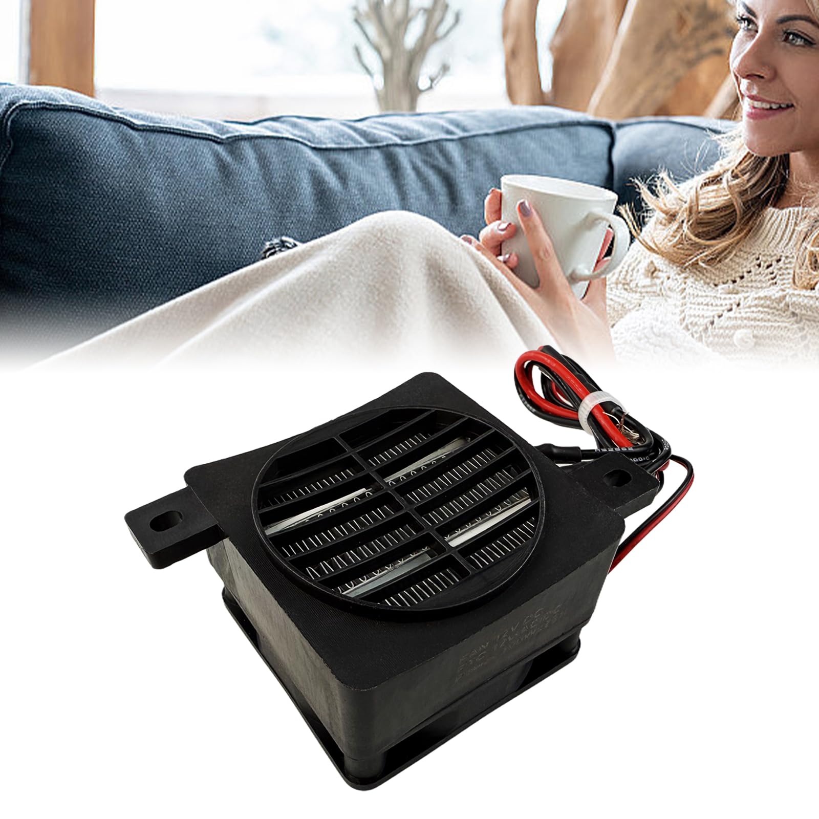 PTC Car Fan Air Heater, 12V 100W Constant Temperature Heaters with Ceramics Fast Heating, Air Dehumidification Fan Heater for Small Room Space Heater Air Conditioning Appliances