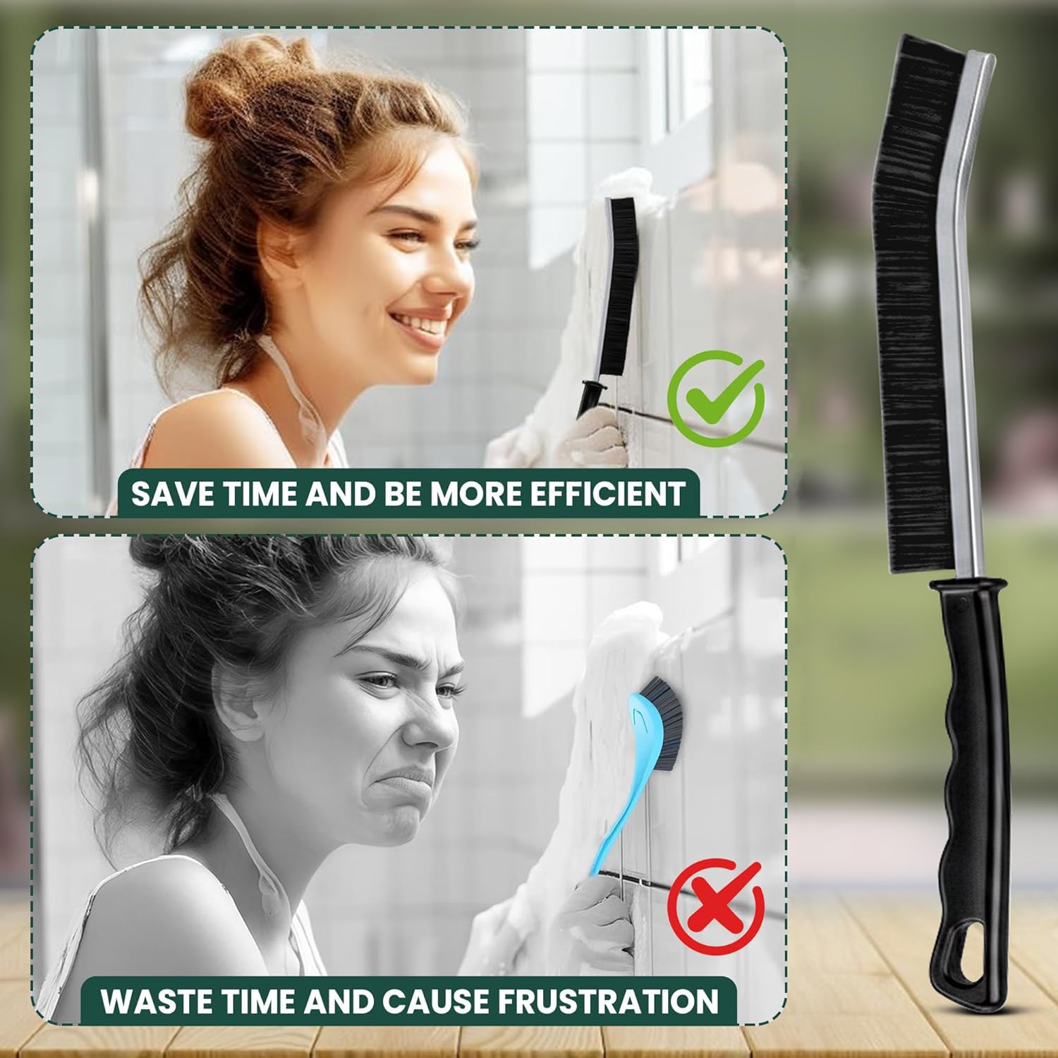 Crevice Cleaning Brush Set – 6Pcs Hard Bristle Cleaning Tools for Grout, Tile Floors, Gaps & Narrow Spaces – Small Grout Scrub Brush for Cleaning Bathroom, Shower, Window Tracks, Kitchen